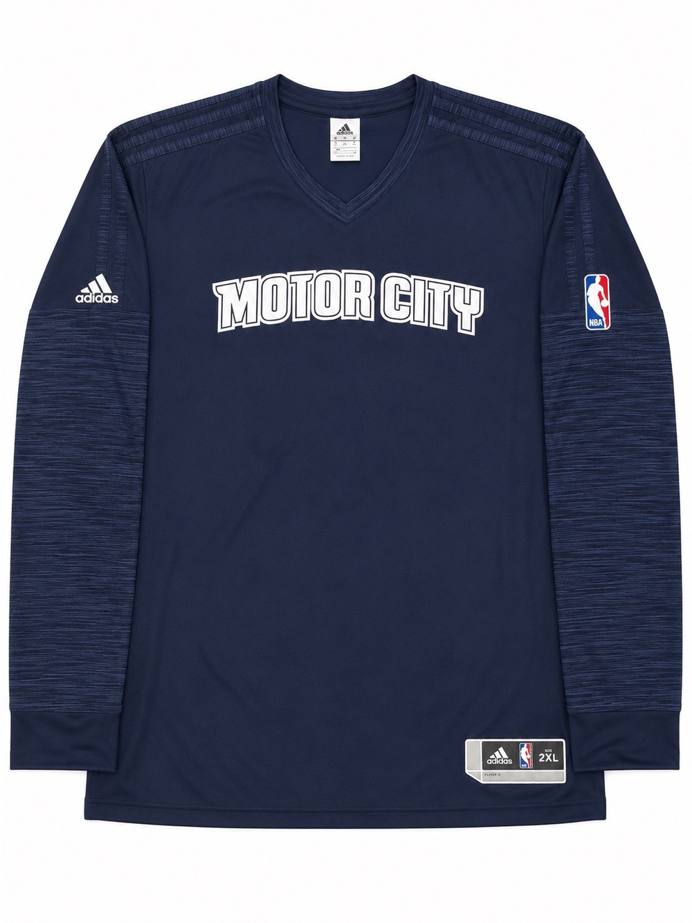 Adidas Detroit Pistons Motor City Climalite Long Sleeve Shooting Shirt Men’s 2XL